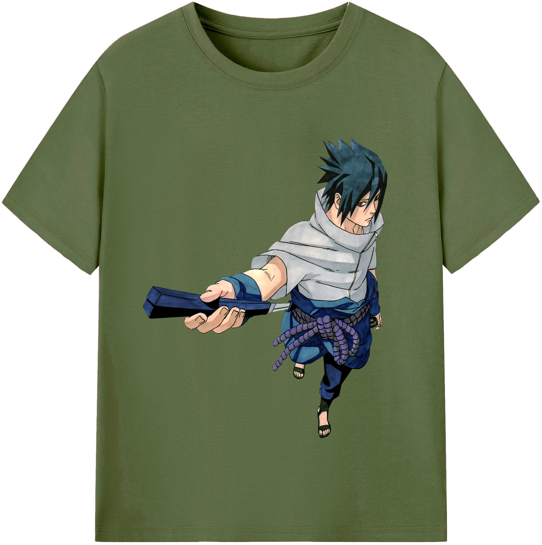 （画像用） NARUTO -ナルト- うちは サスケ Uchiha Sasuke 綿100％半袖Tシャツ（フロントプリント）